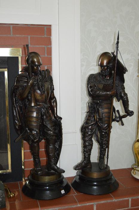 Bronze Warriors, 28 & 33" without base