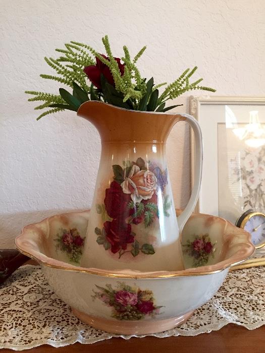 Antique Wash Bowl and Pitcher