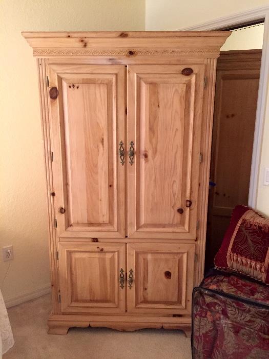 Unfinished Pine Armoire/Chifferobe
