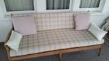 All wood framed Sofa w/ upholstered back and seat cushion to match prev. pic 