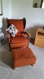 Retro - Scandinavian style Recliner/arm Chair and Ottoman.