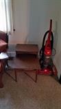 Set of matching double tier End Tables (& Dirt Devil upright vacuum).