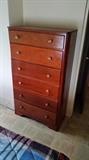 Circa-1950's Pine -6-drawer dresser, with all wood knobs.