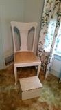 Vintage Side Chair and Footstool