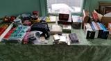 Board Games, Stuffed Toys, Metal Tin Boxes, VHS Movies,  Camera Equipment, Picture Frames, Puzzles, Greeting Cards, etc.