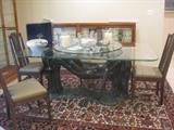 HUGE Bronze and glass top table ( you just have to see this in person!)
