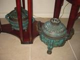 VINTAGE CAST IRON CHINESE ICE BUCKETS