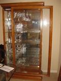 sliding display cabinet with crystal