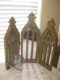 Tri fold wooden mirror