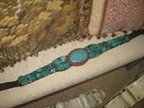 turquoise and coral belt