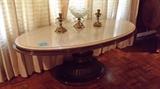 Oval marble top coffee table