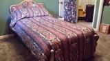 Twin bed (includes headboard, footboard, mattress, box springs, all linens)