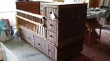 Wicker baby bed with storage (some hardware is missing)