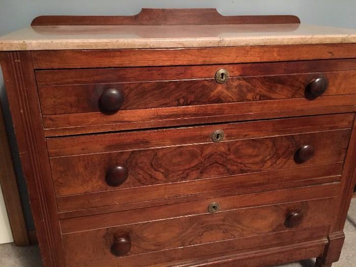 19th Century Marble Top Chest of Drawers