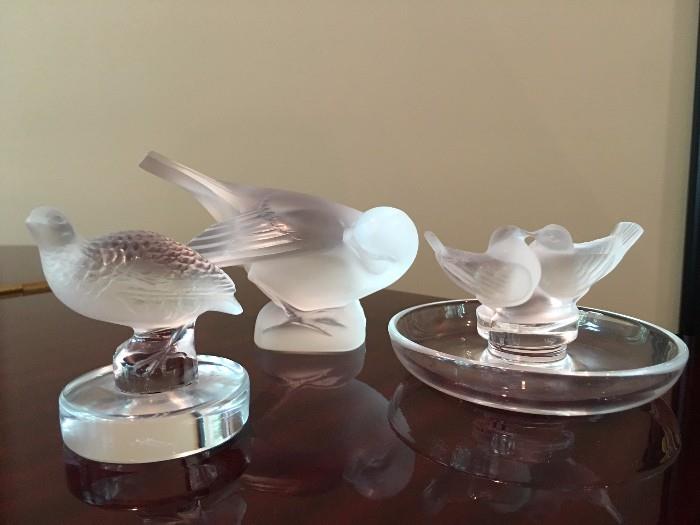 Lalique Dove & Bird Figurines