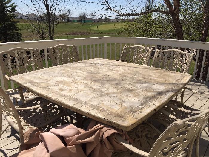 Square patio table and chairs