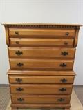 Stunning maple chest... goes with secretary, dresser and mirror in same auction.
