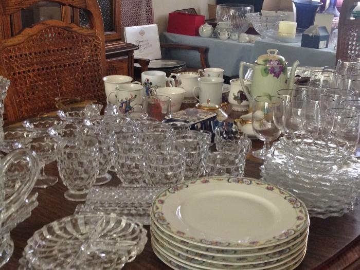 Fostoria American, Czechoslovakia plates, goblets, and miscellaneous porcelain!