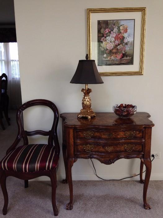 Weiman credenza and side chair with decor
