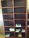 Wood bookcase, Books