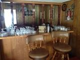 crystal, pair captain chairs, bar stools, vintage bar ware