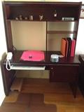 cherry wood bookcase, wall unit, desk