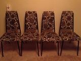 60s paisley kitchen Chairs. Mid-century modern chairs