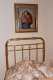 Brass Headboard & Religious Decorative