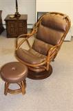 Bamboo Swivel Chair & Ottoman