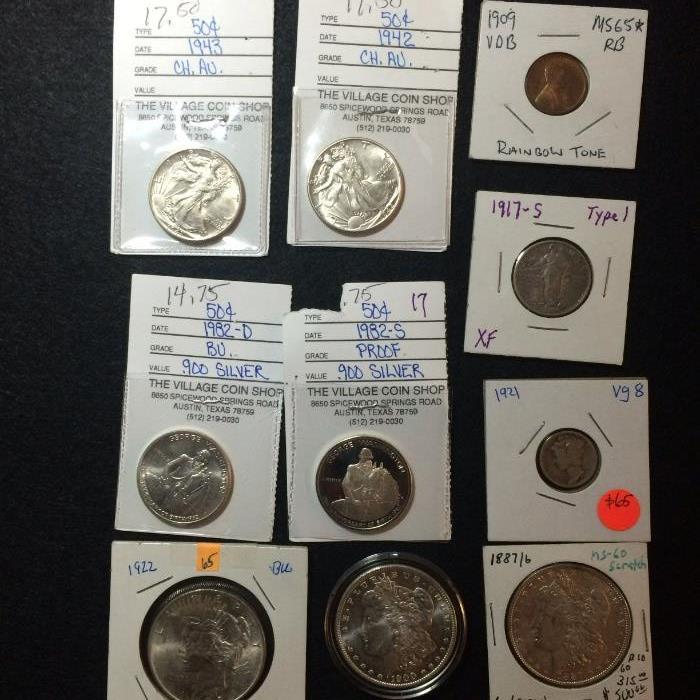 Nice early 1900s coins, commemorative..lots more not pictured