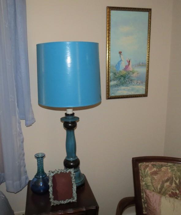 blue retro lamp