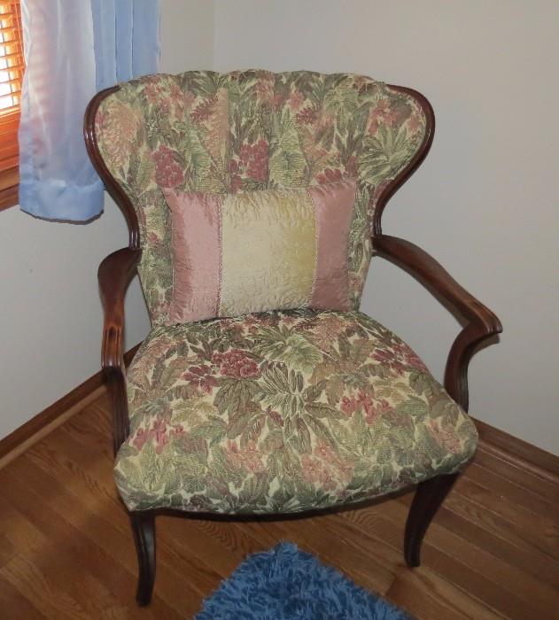 vintage upholstered arm chairs 