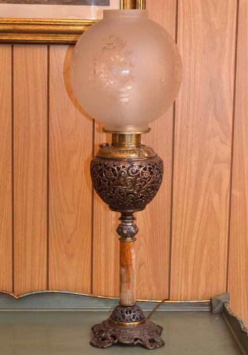 Antique Bradley & Hubbard Banquet Lamp (1880's)