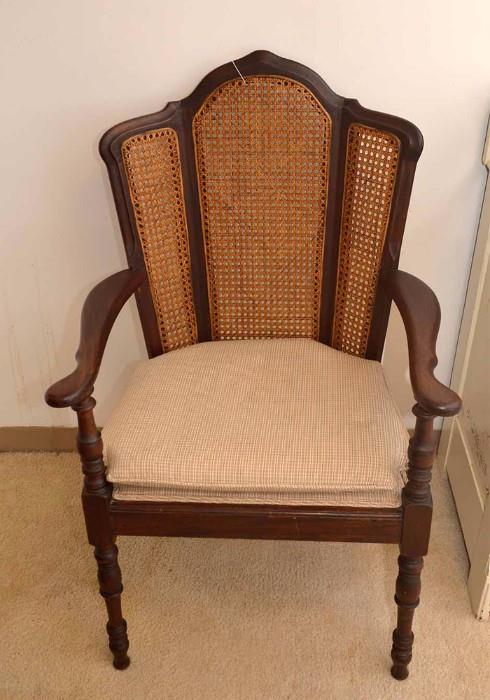 Antique Cane Back Arm Chair