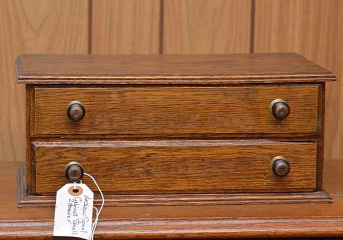 Vintage Oak Spool Cabinet / 2  Drawers