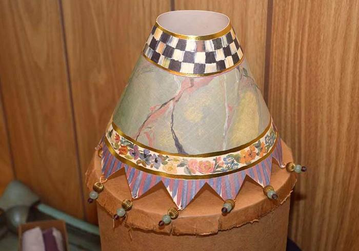 MacKenzie Childs Marbled Paper Candle Shades with Box (Set of 2)