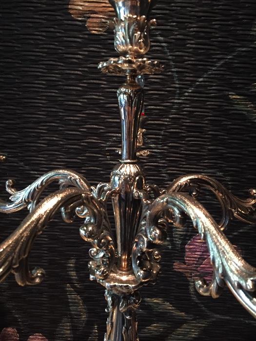 detail of sterling candelabra