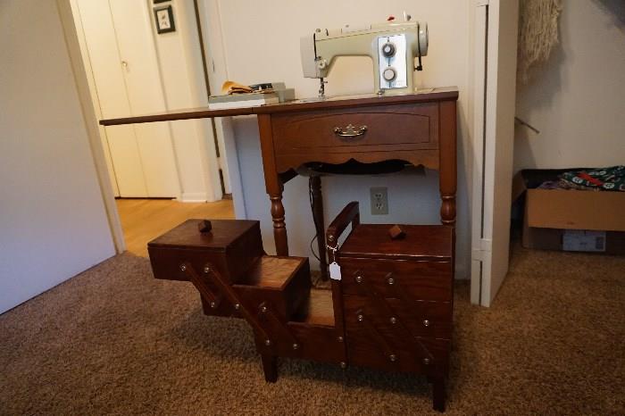 Vintage Kenmore sewing machine and sewing box