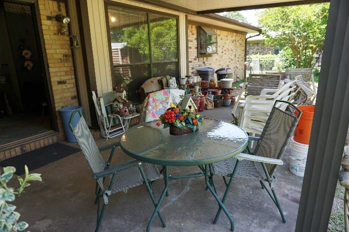 Patio furniture table and 3 chairs