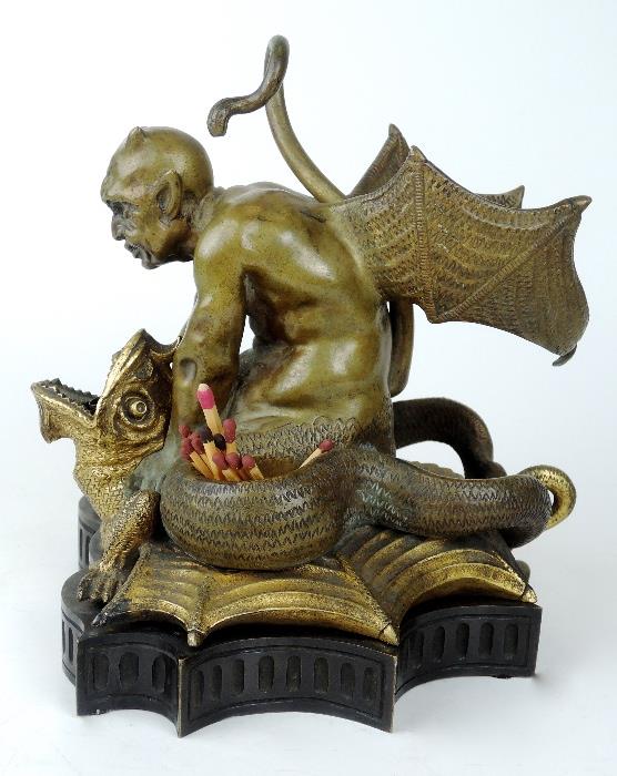 Bronze Devil Riding a Dragon C.1880