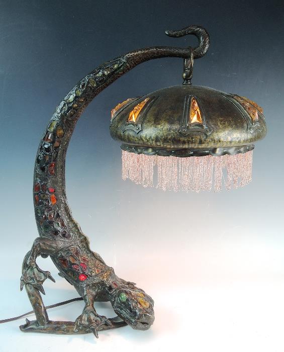 Amazing Austrian "Salamander" Lamp C.1900