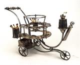 Rare Antique Cigar Lighter,Holder,Match Holder Cart