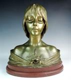 Large Villanis Bronze Bust C.1900