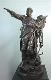 Very Large Antique Bronze Soldier Figurine Signed Gregoire