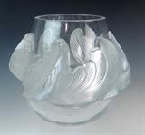 Large signed Lalique Vagues Vase. mint