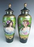 Pair Royal Vienna Covered Urns