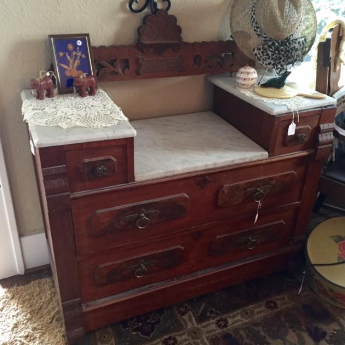 antique marble top vanity table