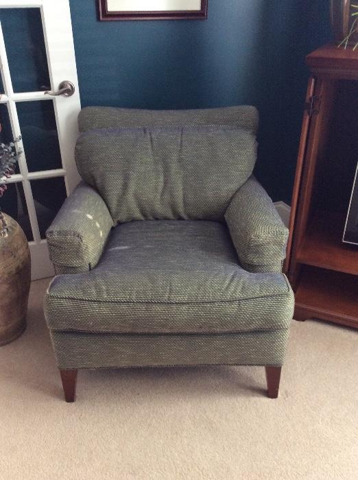 Nubby green arm chair
