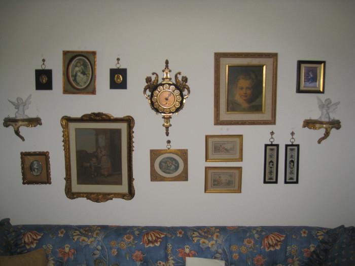 Gallery of pictures and clock