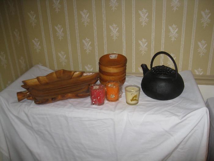 Teavana teapot & wood items